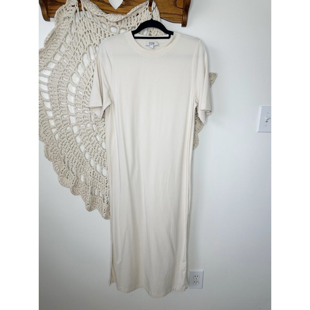 COS Cream White T-Shirt Maxi Dress Minimalist Size XS